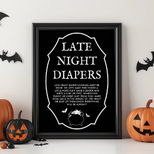 Affiche Baby shower d'Halloween noir Diaporama nocturne