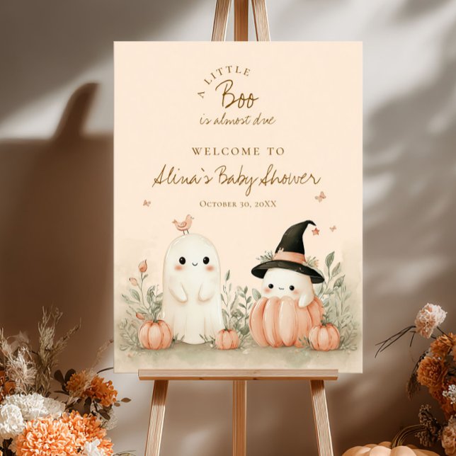 Affiche Baby shower D'Halloween Un Petit Bois À Venir (Créateur téléchargé)