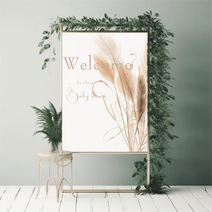 Affiche Baby shower d'herbe Pampas