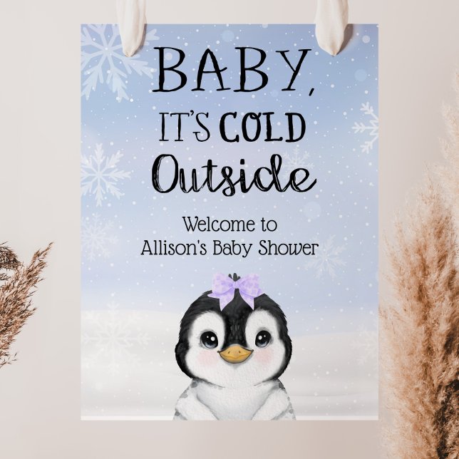 Affiche Baby shower d'hiver de Penguin (Créateur téléchargé)
