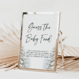 Affiche Baby shower d'hiver Devinez Le Baby Food Game Pann