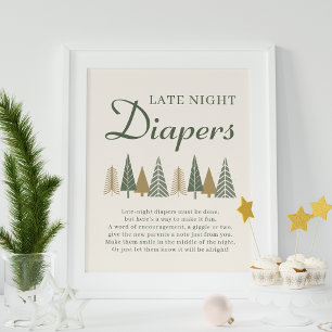 Affiche Baby shower d'hiver Late Night Diapers Jeu