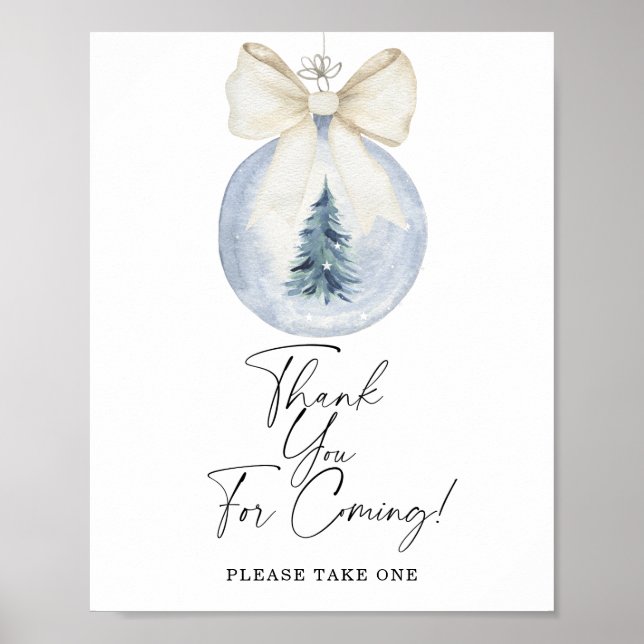 Affiche Baby shower d'hiver Merci pour venir (Devant)