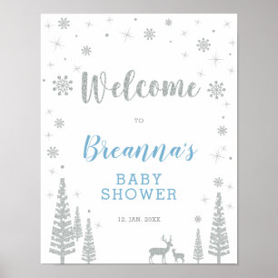 Affiche Baby shower d'hiver Welcome Party