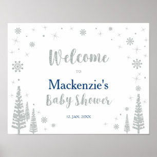 Affiche Baby shower d'hiver Welcome Party