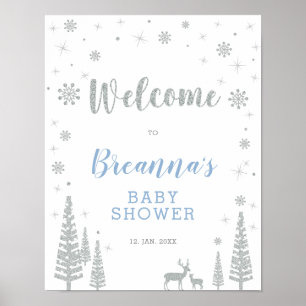 Affiche Baby shower d'hiver Welcome Party