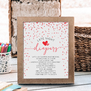 Affiche Baby shower Diapositives de nuit Signal numérique