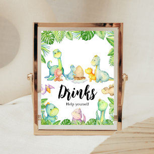 Affiche Baby shower Dinosaur Cute Boissons