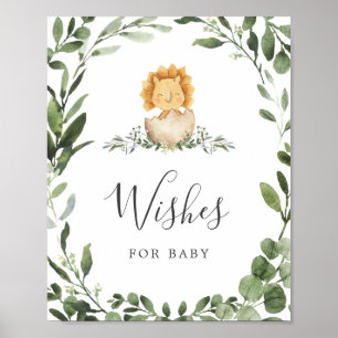 Affiche Baby shower Dinosaures Voeux Pour Bébé Signal