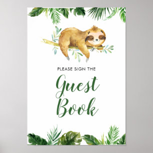Affiche Baby shower d'invité de la fente de garçon tropica