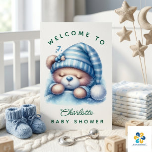 Affiche Baby shower d'ours en peluche mignon