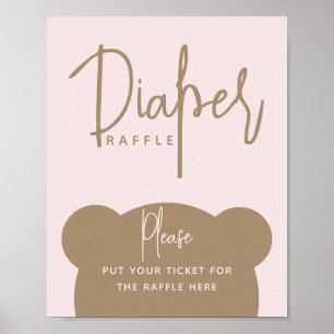 Affiche Baby shower d'ours simple et moderne minimaliste
