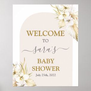 Affiche Baby shower du désert de Bohême Symbole de bienven