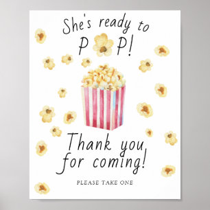 Affiche Baby shower du maïs soufflé - Merci à venir