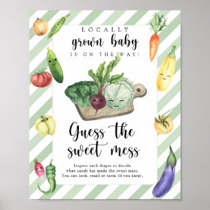 Affiche baby shower du marché agricole - désordre doux