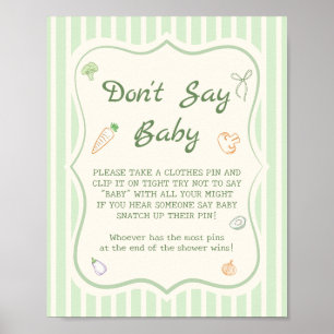 Affiche Baby shower du marché agricole ne pas dire jeu de