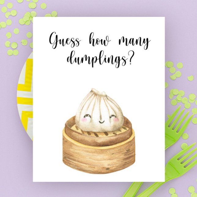 Affiche Baby shower dumpling chinois - combien de dumpling (Créateur téléchargé)