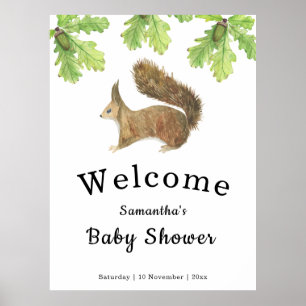 Affiche Baby shower écureuil