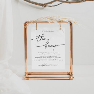 Affiche Baby shower Élégant Un Message Du Signe Bump