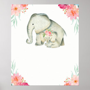 Affiche Baby shower éléphant bébé
