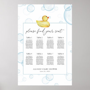 Affiche Baby shower en caoutchouc Ducky