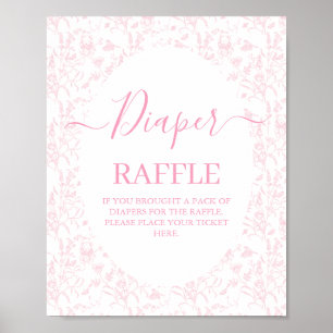 Affiche Baby shower en toile rose fille