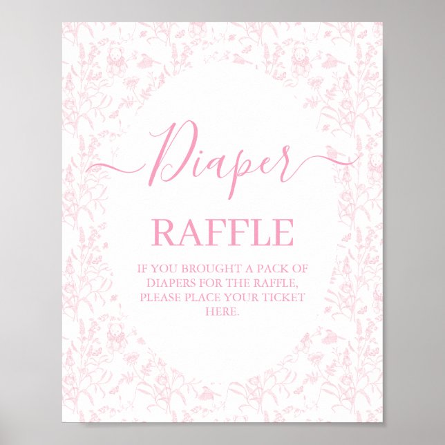 Affiche Baby shower en toile rose fille (Devant)