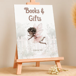 Affiche Baby shower Fée Noire Livres pour Baby Table Panne
