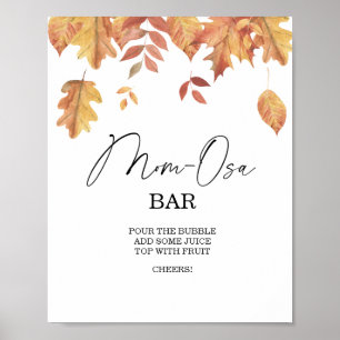 Affiche Baby shower feuille Momosa bar