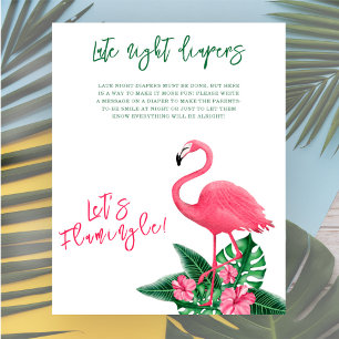 Affiche Baby shower flamingo tropical Latins de nuit