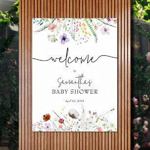 Affiche Baby shower fleur sauvage