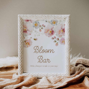 Affiche Baby Shower Fleur Sauvage Bar de Fleurs
