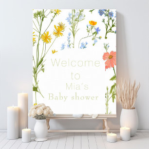 Affiche Baby shower fleur sauvage Boho
