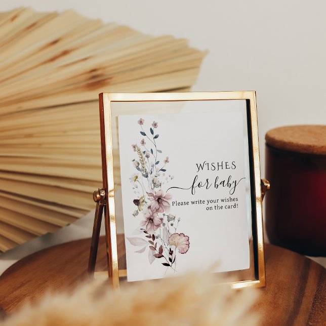 Affiche Baby shower fleur sauvage boho Wives for Baby Game (Créateur téléchargé)