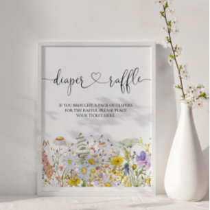 Affiche Baby shower fleur sauvage Déchets