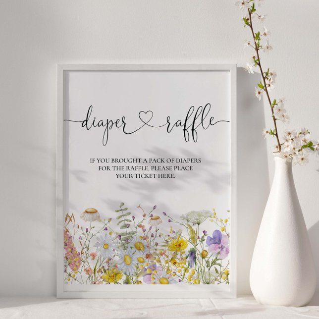 Affiche Baby shower fleur sauvage Déchets (Créateur téléchargé)