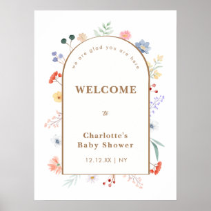 Affiche Baby shower Fleur sauvage Spring Boho Arch