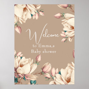 Affiche Baby shower fleuri de Magnolia