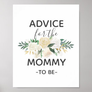 Affiche Baby shower Fleurs Conseils pour maman SIGNE