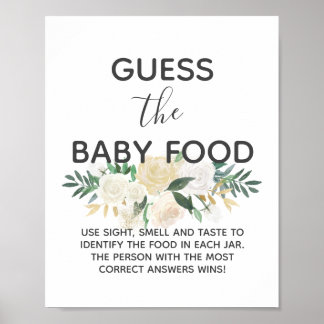 Affiche Baby shower Fleurs Guess Baby Food Game