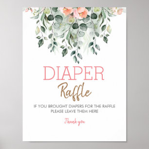 Affiche Baby shower Fleurs roses Signal entièrement person