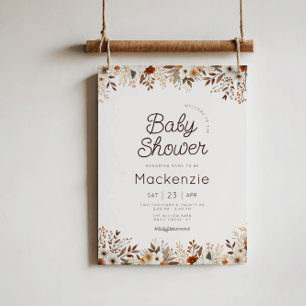 Affiche Baby shower Floral de Chute Cottagecore