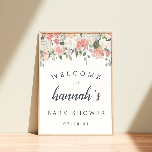 Affiche Baby shower Floral de mi-été Bienvenue (Créateur téléchargé)