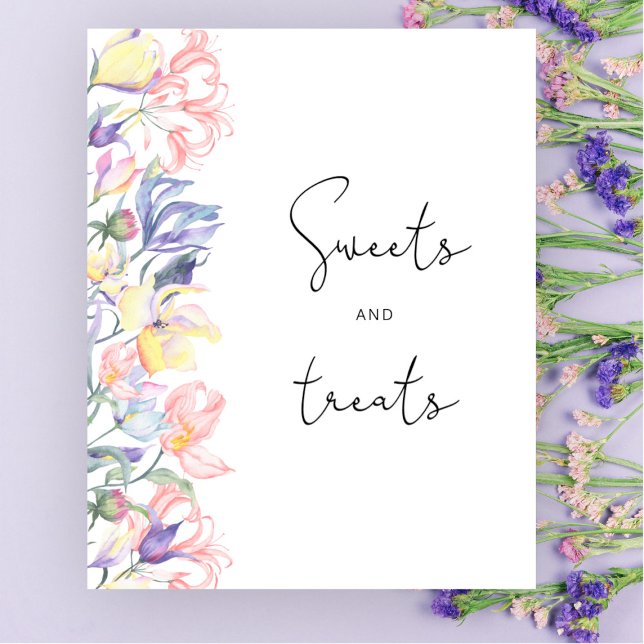 Affiche Baby shower floral sucreries et friandises (Créateur téléchargé)