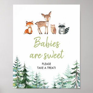 Affiche Baby shower forestier Les bébés sont doux