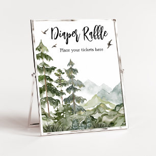 Affiche Baby shower Forêt Aventure Déchets Raffle
