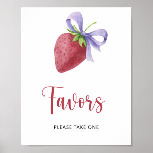 Affiche Baby shower fraise - faveurs