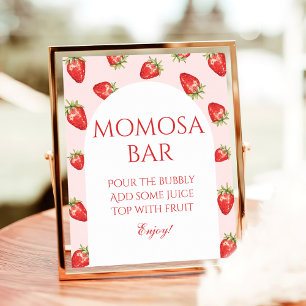 Affiche Baby shower fraise Momosa Bar