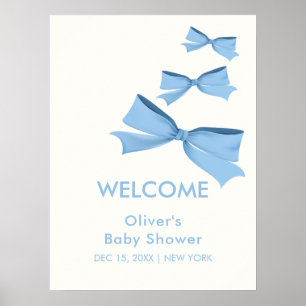 Affiche Baby shower Garçon à cadre de petit garçon moderne
