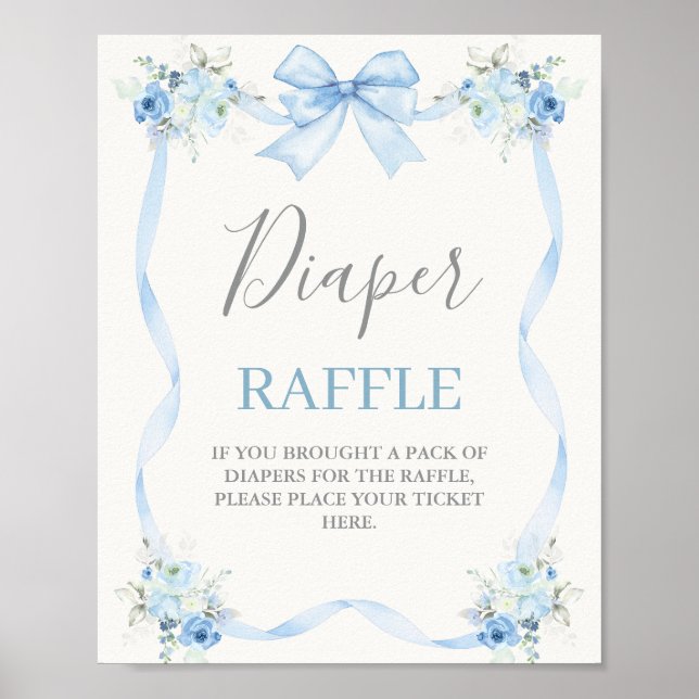 Affiche Baby shower Garçon avec arc (Devant)